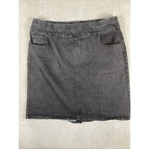 Chadwick's of Boston Black Denim Pencil Knee Length Skirt Women's 20w Stretch